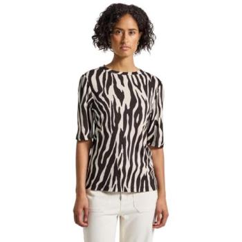 T-shirt basique marron avec fronces pour Femme Street One taille 38
