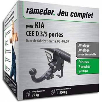 Rameder Attelage rotule démontable KIA CEE'D 3/5 Portes + Faisceau 7 Broches