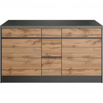 KS‑Riesa Kochinsel – 153 cm breit, 100 cm tief – moderne MDF‑Küchenzeile