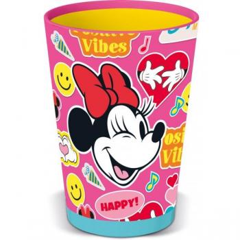 MinnieGuard 470 ml: Vaso Antivuelco de Plástico con Motivo Floral