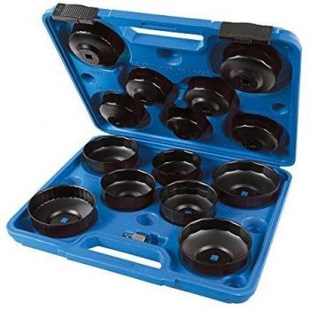 Silverline 952159, juego de llaves para filtros de aceite, 15 piezas, 65-93 mm