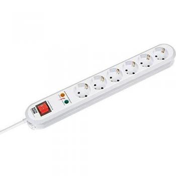Bachmann 381.2501K Surge Protection Power Strip, White, 6-outlet, Type F
