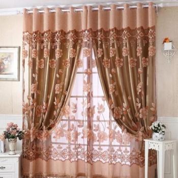 1PC 1M*2.5M Sheer Tulle Curtain with Tulip Design for Kitchen and Balcony