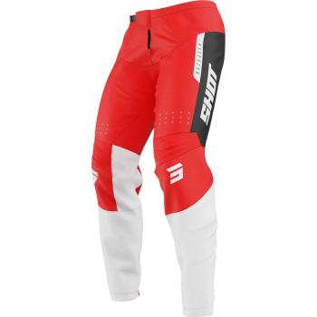 Pantaloni da Motocross Shot Devo League Nero, Bianco, Rosso Taglia 38