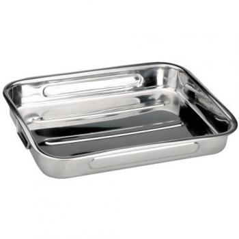 Fold‑Away Handle Stainless Roasting Dish 15 x 11 x 2½ Bistro