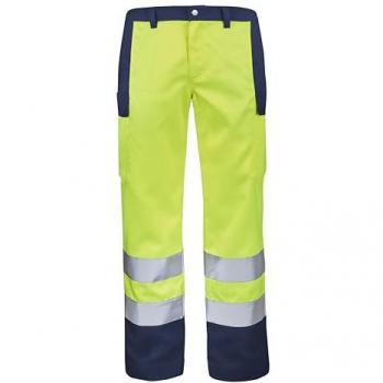 Pantalon de travail fluo jaune/bleu marine