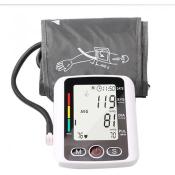 Sphygmomanomètre à Bras Digital Auto-Programmable, Écran LED, Messureur de Pulsation et Alarme Audio