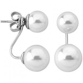 Pendientes Majorica de plata rodiada