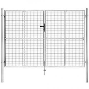 Cancello in Acciaio Zincato per Giardino 306x225 cm Argento
