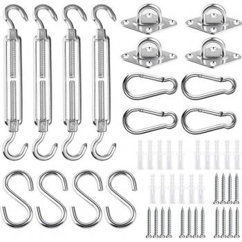 Kit de sujeción de toldo para patio rectangular y cuadrado de 48 Uds
