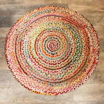 Circular Jute and Recycled Cotton Rug