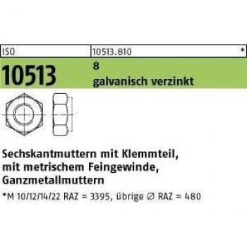M 20 x 1,5 Sechskantmutter ISO 10513 8 galvanisch verzinkt 50 Stück