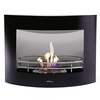 Chimenea de etanol mural en acero esmaltado negro Purline PERSEO