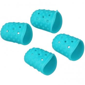 4Pcs Silicone Guitare Pouce Pics (Bleu Clair L) & Marqueurs de Fret Dragon