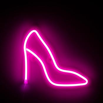 Diseño Neón Fucsia Zapato de Tacón