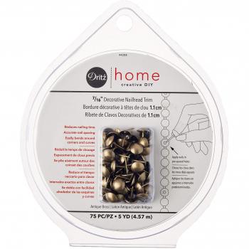 Dritz Nailhead Trim 5yd, Gold, Antique Brass