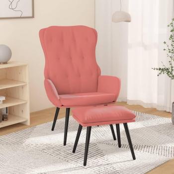 Conforto Rosa Veludo Cadeira VidaXL