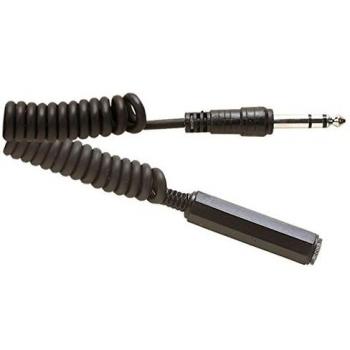 Standard 6.35 mm Stereo Jack Plug to 6.35 mm Stereo Jack Socket Lead With Curly 