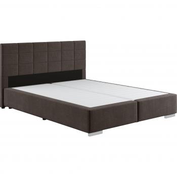 COTTA Boxspringbett Simba – 209 cm, grau, Polyester – Komplettbetten, optionaler Topper & Matratze