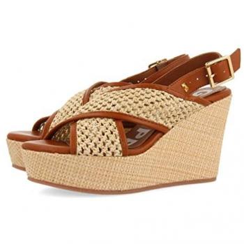 Gioseppo Damen Espadrilles Bussang 68839-P Braun Camel Keilsandale