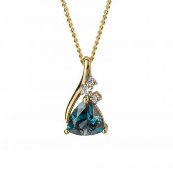 Elements Gold London Blue Topaz Pendant for Women
