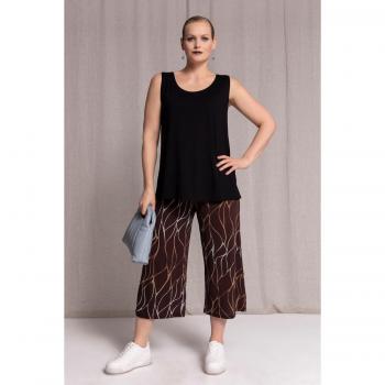 Culotte fluide con cintura elastica, donna, marrone, taglia 56/58