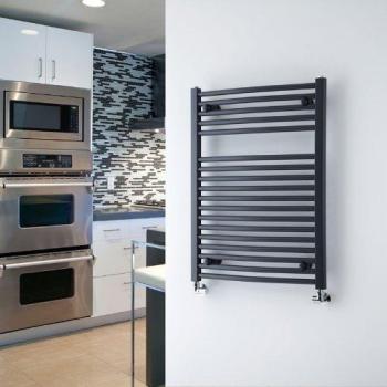 Hudson Reed Heizkörper für Handtücher Loa – gebogen, anthrazit, 800 x 600 mm