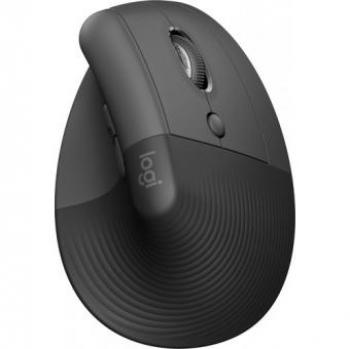 Logitech Lift Vertikale Maus, Graphit, kabellos für PC und Mac