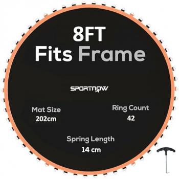 Standard 8 ft Trampoline Replacement Mat with 42 V‑Hooks – Orange