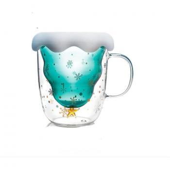 Double-Layer Christmas Tree Milk Juice Cup