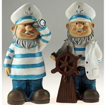Sea Breeze Blue 20cm Gnome Duo – Ship Captain Edition