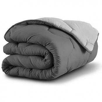 Piumino 220x240 cm grigio chiaro e grigio 300 gr