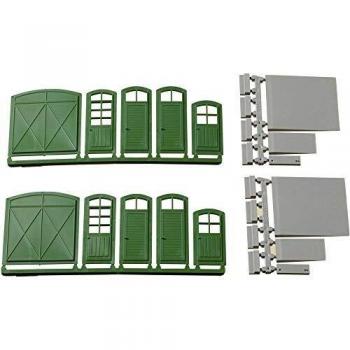 Auhagen 80250 H0 Cancelli e Gradini in plastica verde