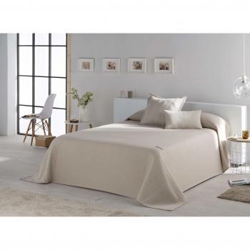 Couvre-lit beige en coton 230x270 Naf Naf