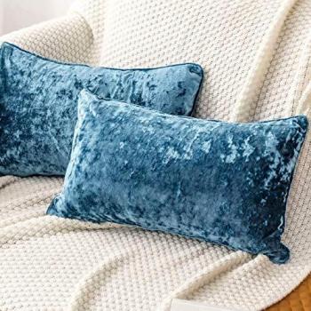 CozyCrush Blue Cushion Covers – Pair for Couch & Bed (30x50cm)