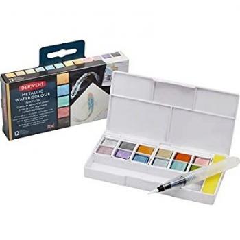 Derwent Metallic Aquarellfarben Palette 12 Farben