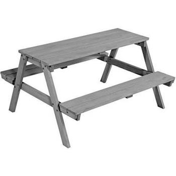 Wetterfeste Sitzgruppe „Roba Kids Outdoor 4er Pack“ – Grau lasiertes Holzbüro
