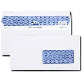 Boîte de 100 enveloppes auto-adhésives DL 112x225 90 g/m² fenêtre 45x100 Secure