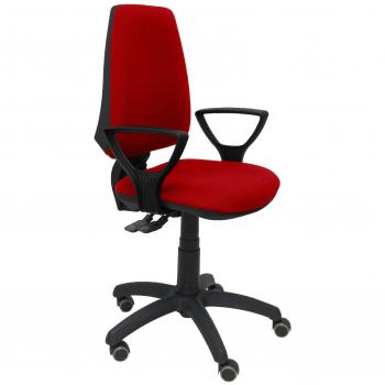 Silla Elche S bali rojo brazos fijos ruedas de parqué