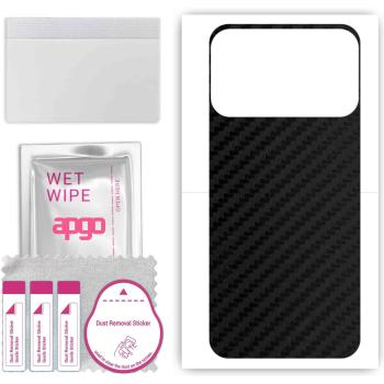 Sticker de sécurité ApGO – Motif Noir Carbone, film adhésif pour le back du Tecno Spark 8P