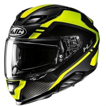 Casco Moto Integrale HJC F71 Tozz Nero Verde Giallo Taglia S