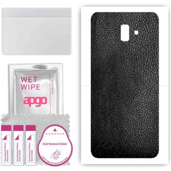 Apgo Black Leather Skin for Samsung J6 Plus