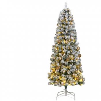 210cm Tall Artificial Christmas Tree with 300 LED Lights and Hanging Balls