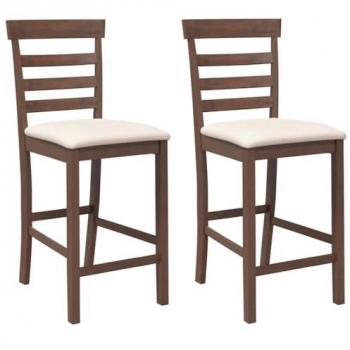 Bar Chair Set – VidaXL – Coussins Marrons en Bois