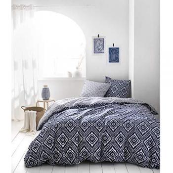 Parure de Lit Today Naxos Ensemble, Bleu et Blanc, 240x260 cm