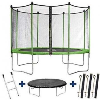 Trampolino Yoopi 4.25 m con Rete di Sicurezza, Scala, Telone Protettivo e Kit di Ancoraggio