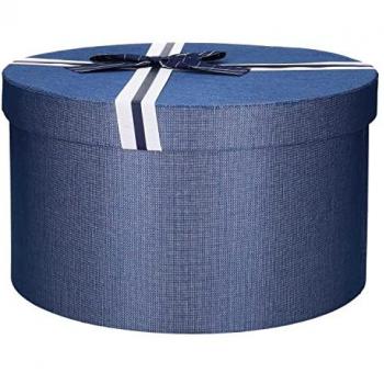 Round blue cardboard box 1-3 cm ø21,5h12,5