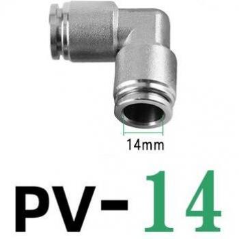 Codo neumático de metal PV304, 90 grados, liberación rápida, para tubos de 6mm, 8mm, 10mm y 12mm