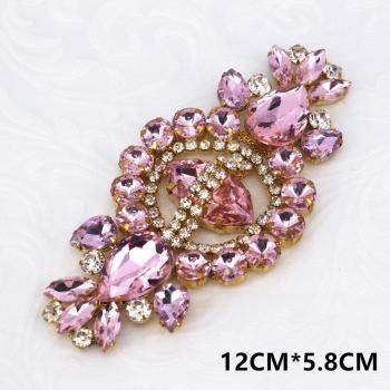 Goldener Schimmer‑Patch aus Metallkristall – Gelbe Strass‑Dekoration für Abendkleider