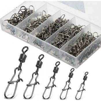 100PCS Snap Hook Swivel Connectors for Fishing